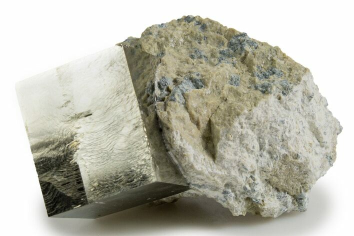 Natural Pyrite Cube In Rock - Navajun, Spain #322150